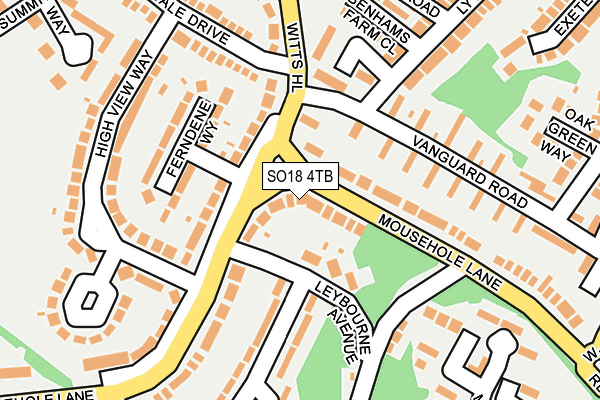 SO18 4TB map - OS OpenMap – Local (Ordnance Survey)