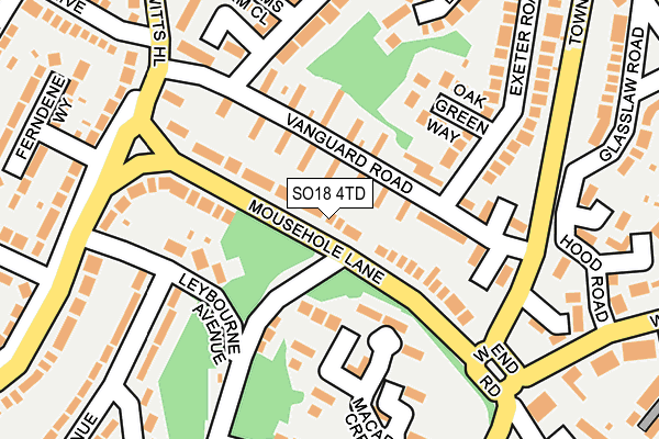 SO18 4TD map - OS OpenMap – Local (Ordnance Survey)