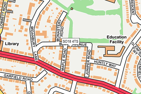 SO18 4TS map - OS OpenMap – Local (Ordnance Survey)