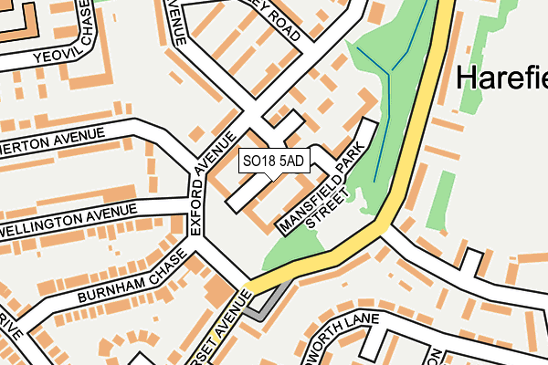 SO18 5AD map - OS OpenMap – Local (Ordnance Survey)