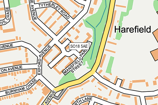 SO18 5AE map - OS OpenMap – Local (Ordnance Survey)