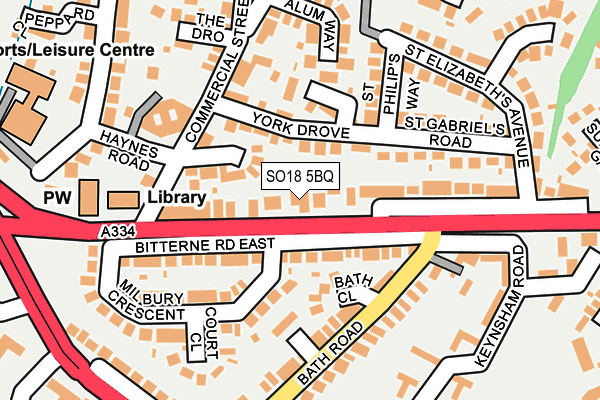 SO18 5BQ map - OS OpenMap – Local (Ordnance Survey)