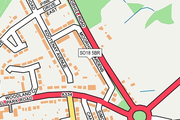 SO18 5BR map - OS OpenMap – Local (Ordnance Survey)