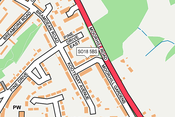 SO18 5BS map - OS OpenMap – Local (Ordnance Survey)