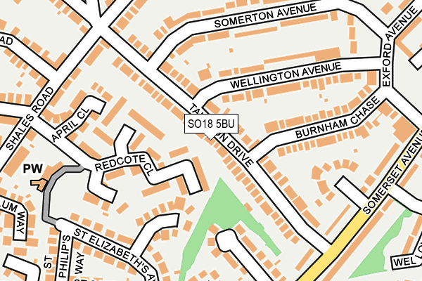 SO18 5BU map - OS OpenMap – Local (Ordnance Survey)