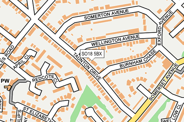 SO18 5BX map - OS OpenMap – Local (Ordnance Survey)