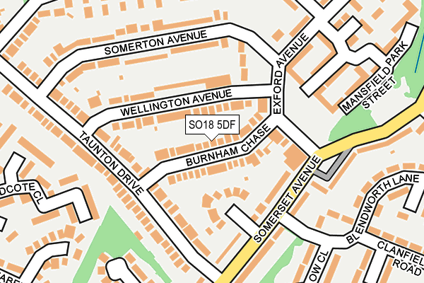 SO18 5DF map - OS OpenMap – Local (Ordnance Survey)