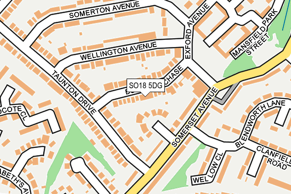 SO18 5DG map - OS OpenMap – Local (Ordnance Survey)