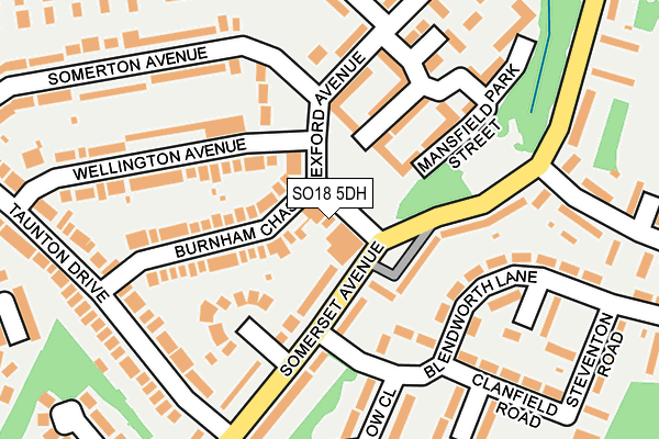 SO18 5DH map - OS OpenMap – Local (Ordnance Survey)