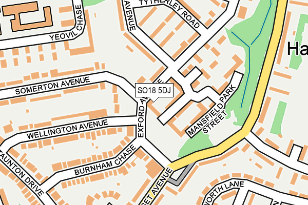 SO18 5DJ map - OS OpenMap – Local (Ordnance Survey)