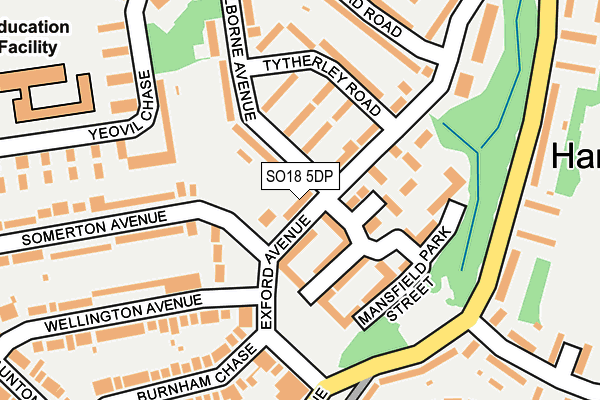 SO18 5DP map - OS OpenMap – Local (Ordnance Survey)