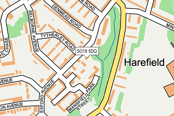 SO18 5DQ map - OS OpenMap – Local (Ordnance Survey)