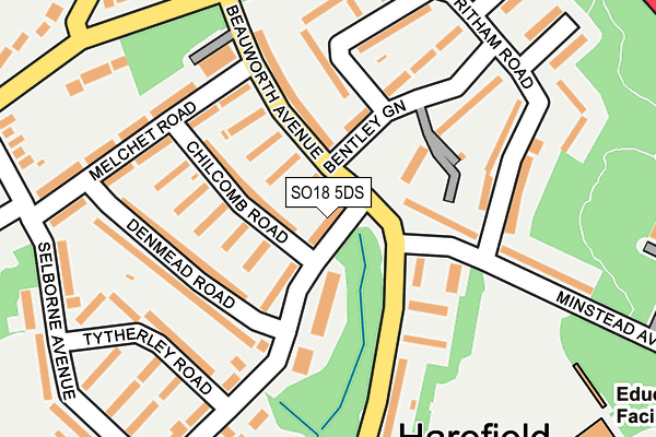 SO18 5DS map - OS OpenMap – Local (Ordnance Survey)
