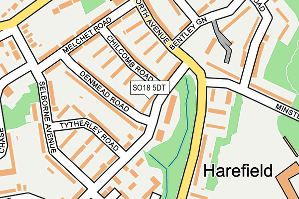 SO18 5DT map - OS OpenMap – Local (Ordnance Survey)