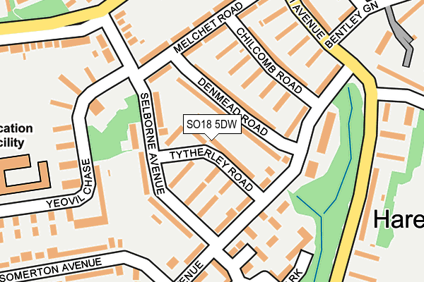 SO18 5DW map - OS OpenMap – Local (Ordnance Survey)