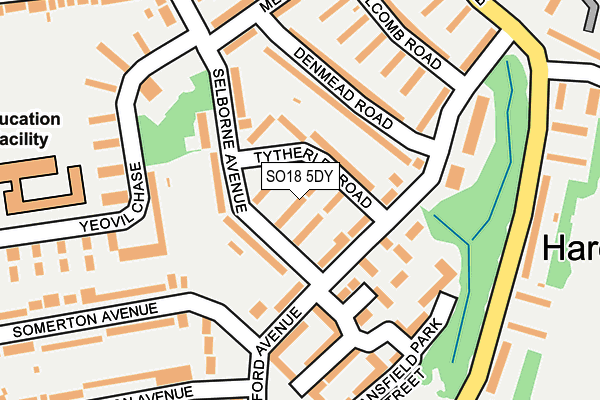 SO18 5DY map - OS OpenMap – Local (Ordnance Survey)