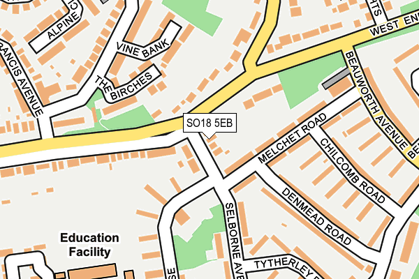 SO18 5EB map - OS OpenMap – Local (Ordnance Survey)