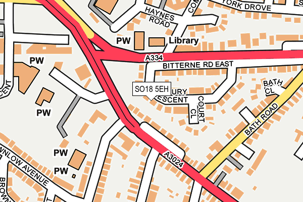 SO18 5EH map - OS OpenMap – Local (Ordnance Survey)