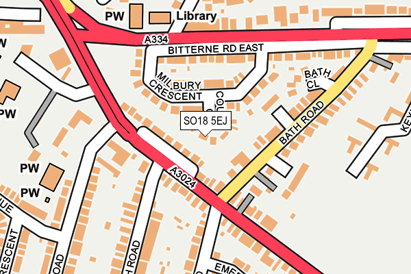 SO18 5EJ map - OS OpenMap – Local (Ordnance Survey)