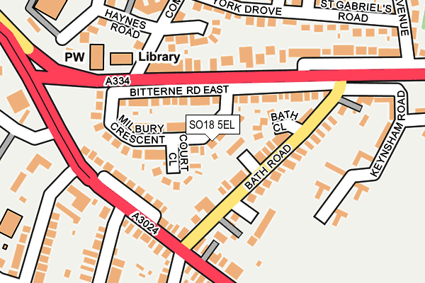 SO18 5EL map - OS OpenMap – Local (Ordnance Survey)