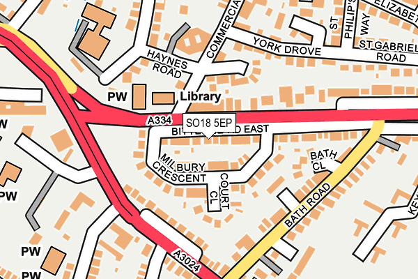 SO18 5EP map - OS OpenMap – Local (Ordnance Survey)