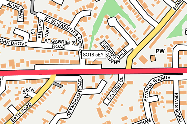 SO18 5EY map - OS OpenMap – Local (Ordnance Survey)