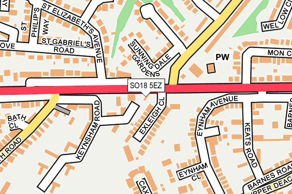 SO18 5EZ map - OS OpenMap – Local (Ordnance Survey)