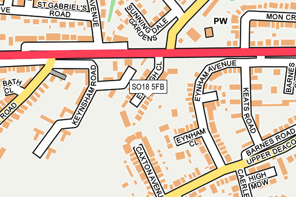 SO18 5FB map - OS OpenMap – Local (Ordnance Survey)