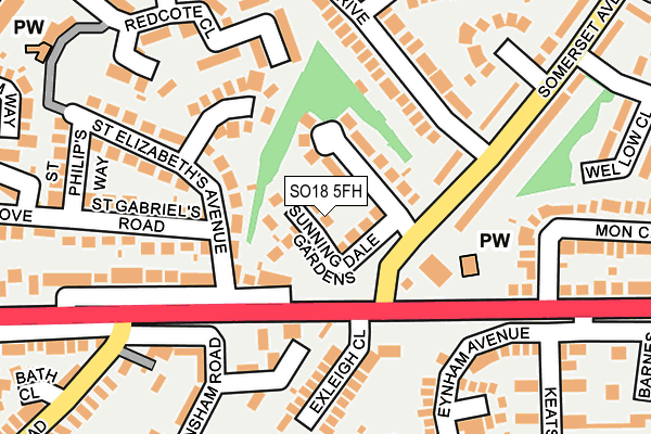 SO18 5FH map - OS OpenMap – Local (Ordnance Survey)
