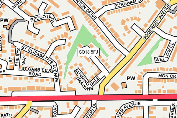 SO18 5FJ map - OS OpenMap – Local (Ordnance Survey)