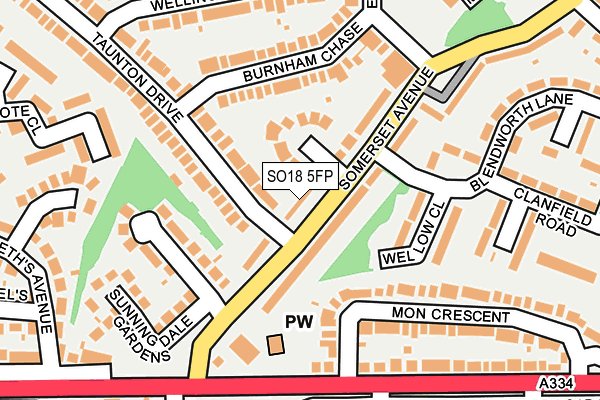 SO18 5FP map - OS OpenMap – Local (Ordnance Survey)