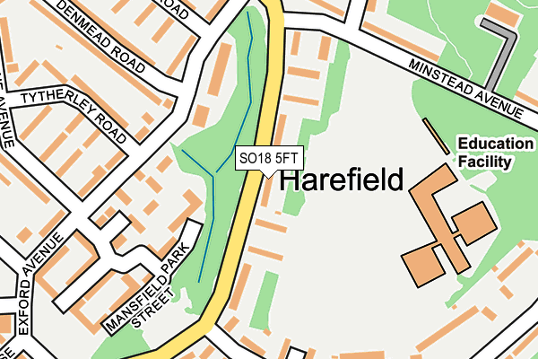 SO18 5FT map - OS OpenMap – Local (Ordnance Survey)