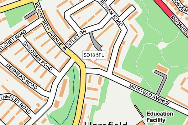SO18 5FU map - OS OpenMap – Local (Ordnance Survey)