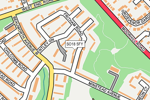 SO18 5FY map - OS OpenMap – Local (Ordnance Survey)