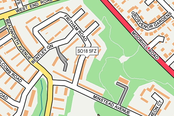 SO18 5FZ map - OS OpenMap – Local (Ordnance Survey)