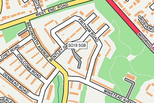 SO18 5GB map - OS OpenMap – Local (Ordnance Survey)