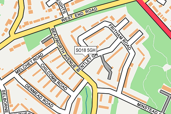 SO18 5GH map - OS OpenMap – Local (Ordnance Survey)