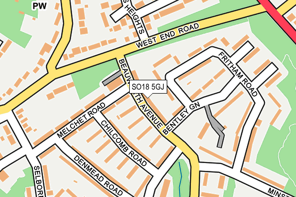 SO18 5GJ map - OS OpenMap – Local (Ordnance Survey)