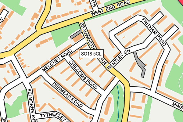 SO18 5GL map - OS OpenMap – Local (Ordnance Survey)