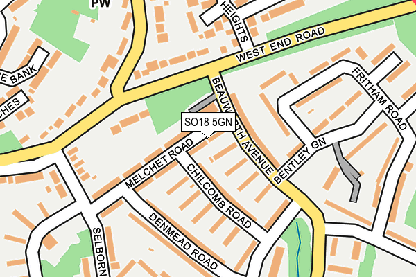 SO18 5GN map - OS OpenMap – Local (Ordnance Survey)
