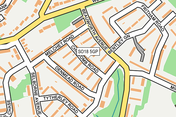 SO18 5GP map - OS OpenMap – Local (Ordnance Survey)