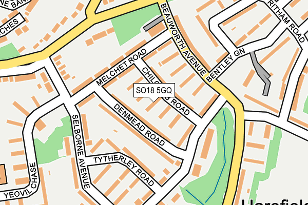 SO18 5GQ map - OS OpenMap – Local (Ordnance Survey)