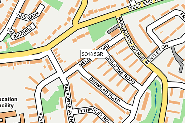 SO18 5GR map - OS OpenMap – Local (Ordnance Survey)