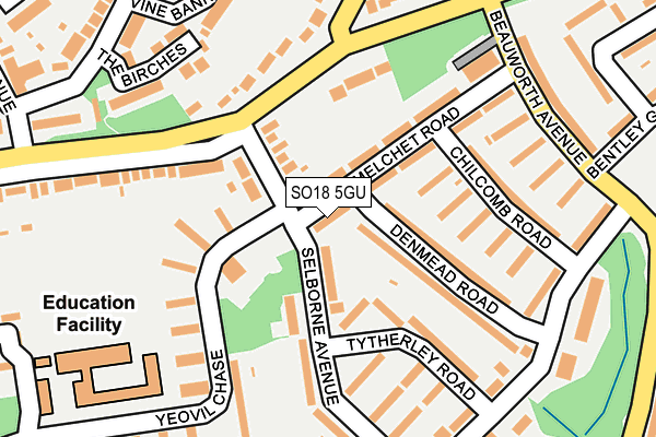 SO18 5GU map - OS OpenMap – Local (Ordnance Survey)