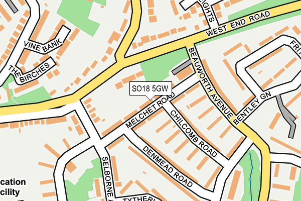 SO18 5GW map - OS OpenMap – Local (Ordnance Survey)