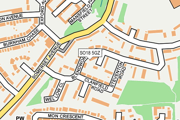 SO18 5GZ map - OS OpenMap – Local (Ordnance Survey)