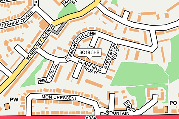 SO18 5HB map - OS OpenMap – Local (Ordnance Survey)