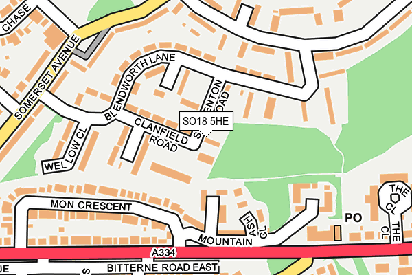 SO18 5HE map - OS OpenMap – Local (Ordnance Survey)