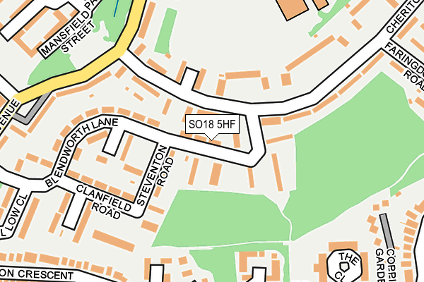 SO18 5HF map - OS OpenMap – Local (Ordnance Survey)