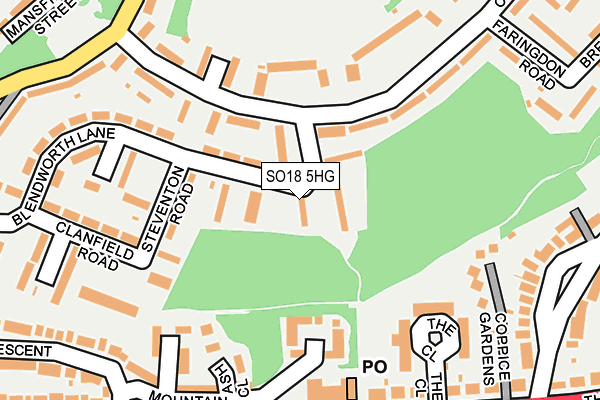 SO18 5HG map - OS OpenMap – Local (Ordnance Survey)